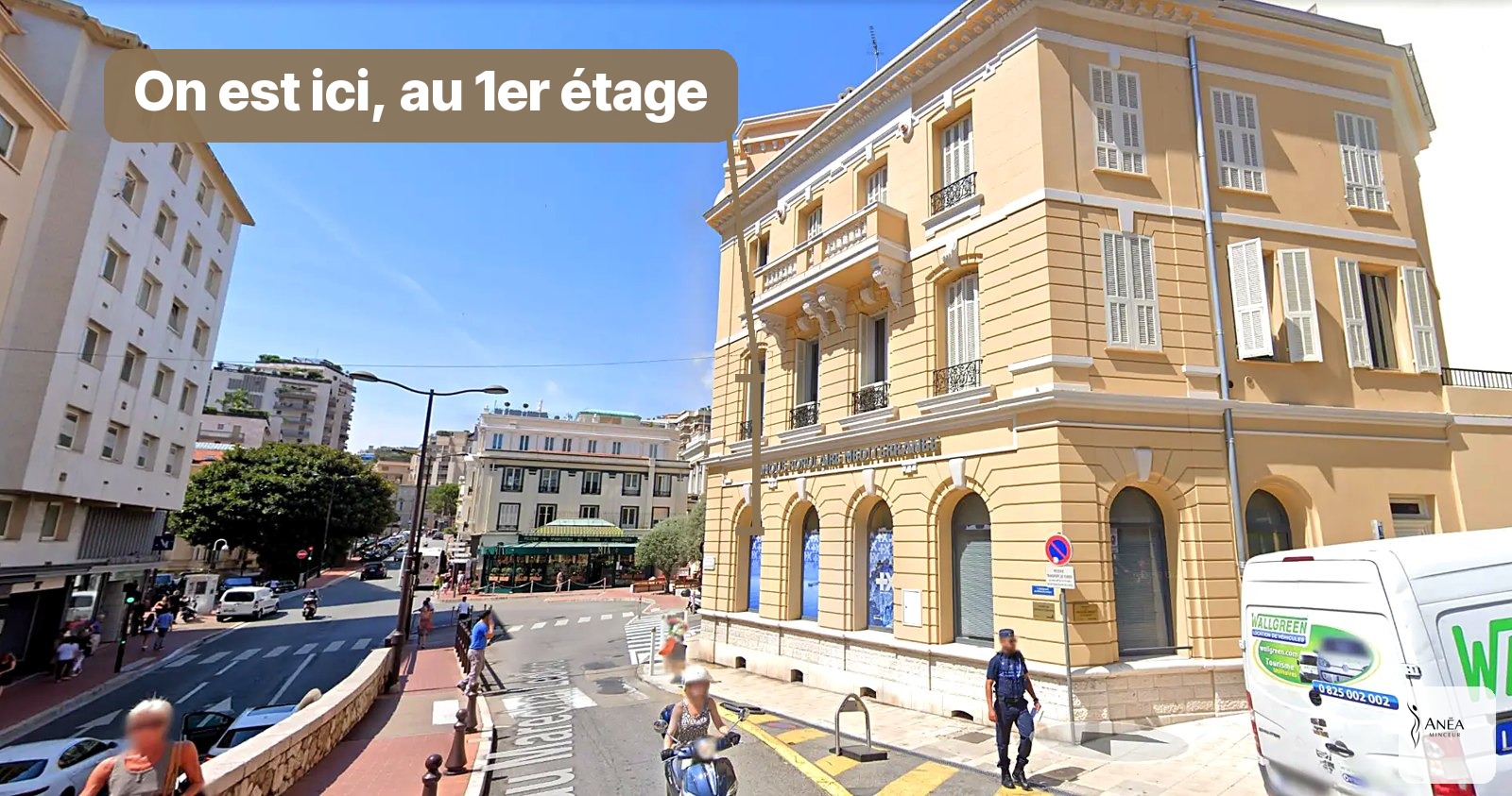 Le boulevard vu depuis la montée du centre de Beausoleil.